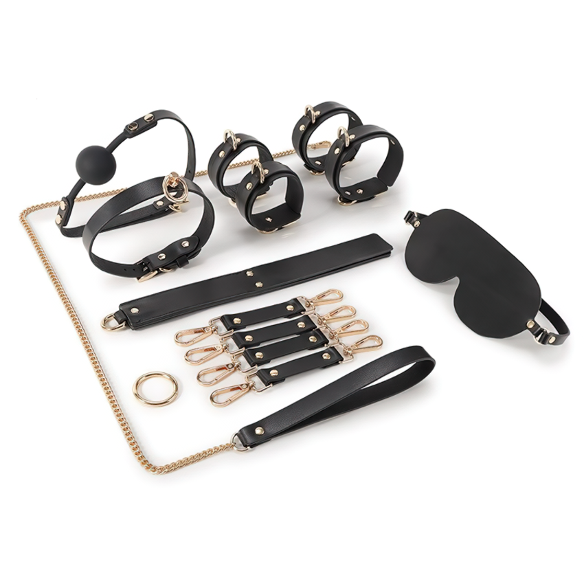 Unisex BDSM Toy / Genuine Leather Sex Play Sets / Erotic 12-Piece Set for Your Pleasure